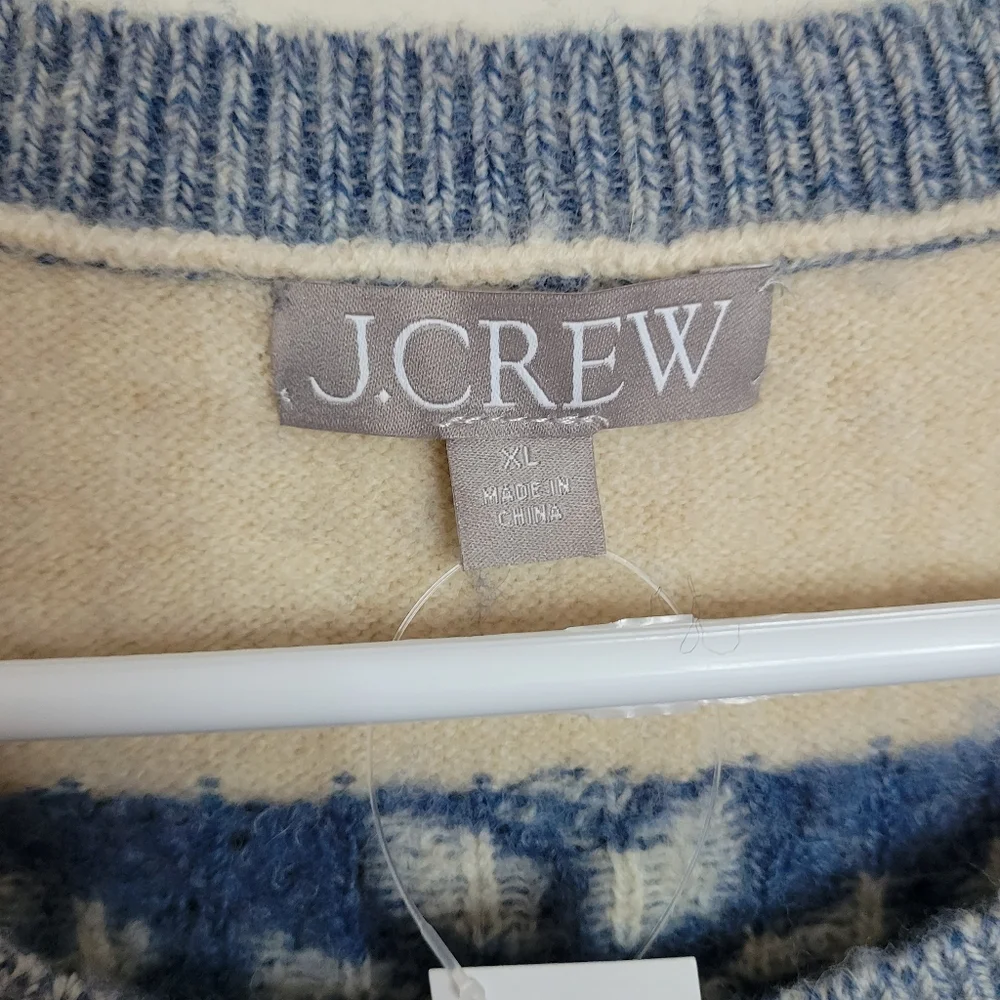 J Crew Fair Isle snowflake crewneck in Supersoft yarn BM232 Large XL - Picture 7 of 11